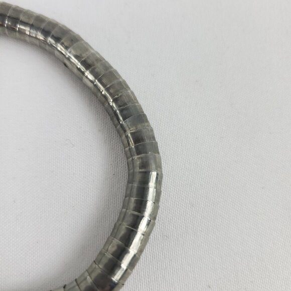 Vintage Silver Tone Reticulated Tube W/Multifaceted Beads Bracelet - Picture 4 of 5